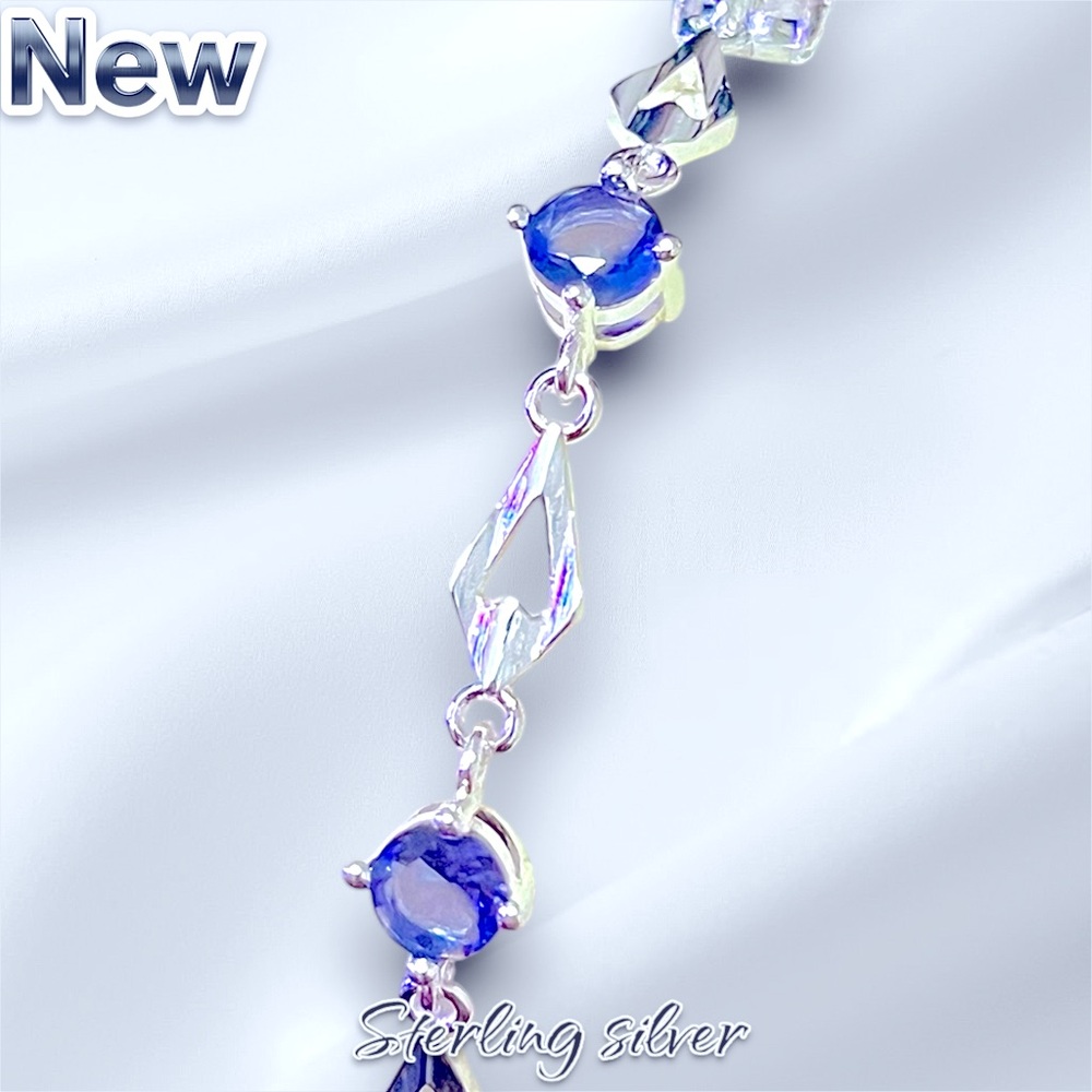 New .925 Sterling Silver Purple Amethyst Bracelet - Picture 8 of 14